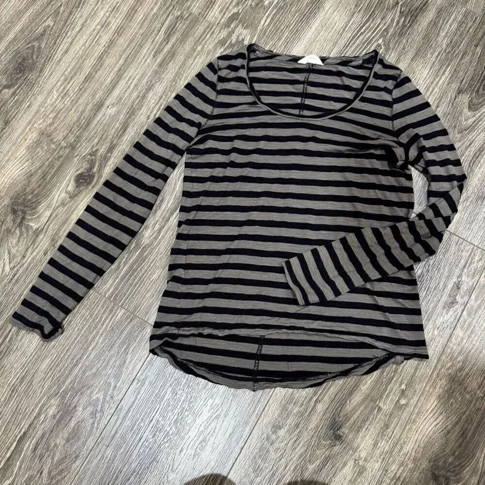 Madewell Small Grey Striped Long Sleeve Tee